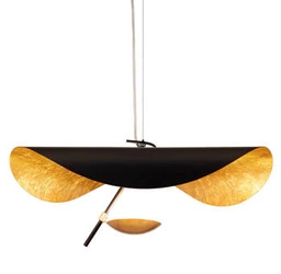 Závěsné svítidlo ENIGMA LED černo-zlaté 60 cm moderní do obýváku a nad stůl