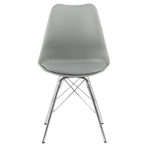 Jídelní židle Eris Actona šedá moderní z plastu a eko kůže snadno čistitelná