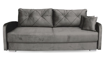 Rozkládací pohovka Urduna s úložným prostorem a funkcí spaní šedobéžová do obýváku skandinávský styl