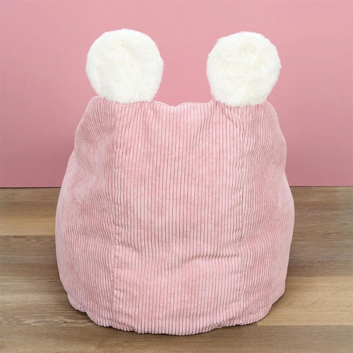 Dětský taburet Lievre růžový manšestrový s oušky do dětského pokoje moderní 55 cm