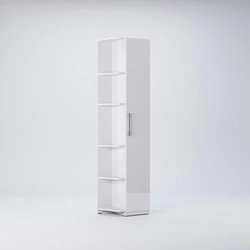 Boční nástavec vlevo ke skříni Flory bílý lesk