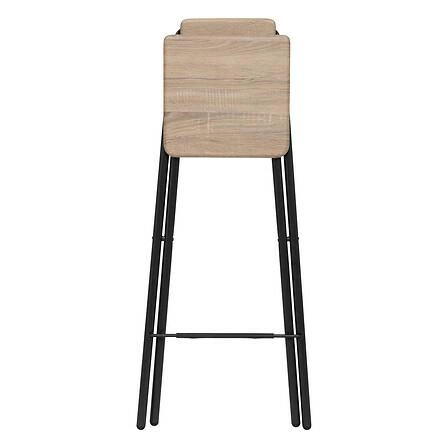 Skládací barová židle s opěrkou Louna 75 cm industriální dub černá Atmosphera