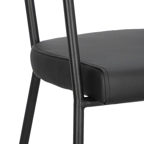 Čalouněná jídelní židle Ava Actona s područkami, černá ekokůže, industriální styl