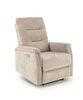 Relaxační křeslo Tiala béžové rozkládací do obýváku s podnožkou a USB moderní