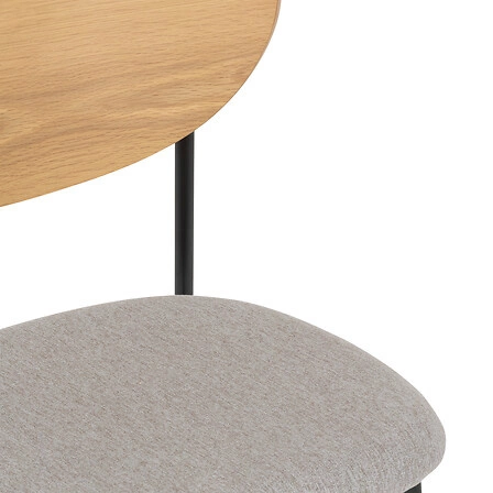 Čalouněná jídelní židle Jaisa Atmosphera šedá, moderní na černých nohách