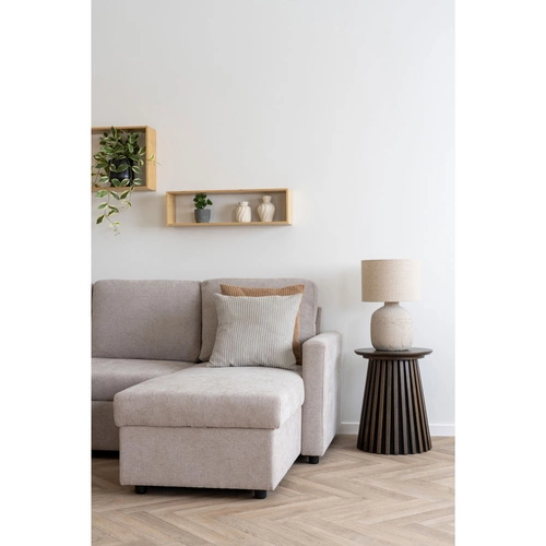 Rohová rozkládací pohovka Belfast béžová skandinávský styl s úložným prostorem do obýváku Intesi