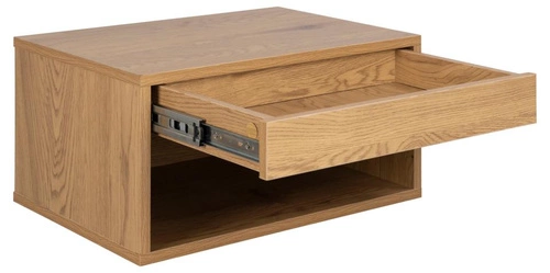 Závěsný noční stolek Cholet 50 cm se zásuvkou ve skandinávském stylu Actona přírodní dub