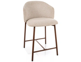 Barová židle Tacoma béžová s opěrkou, čalouněná, loftová do kuchyně