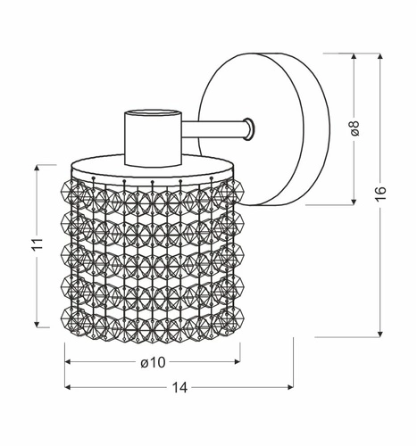 Nástěnné svítidlo Royal 1x40W G9 chrom+černé krystaly