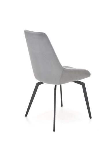 Čalouněná jídelní židle z šedého veluru s područkami Margau moderní