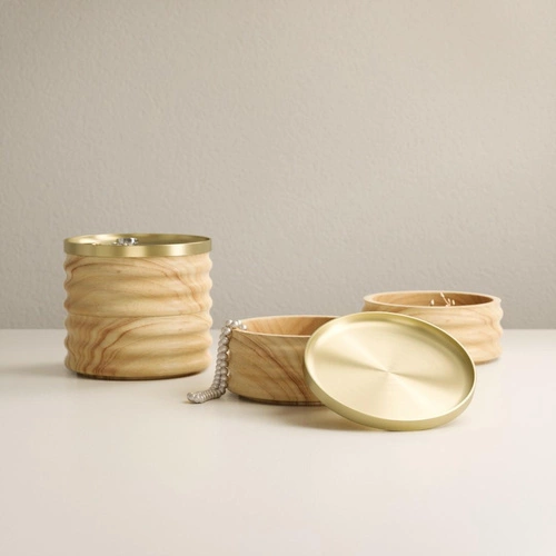 Dvoupatrový dřevěný stojan na šperky Tesora wood Umbra