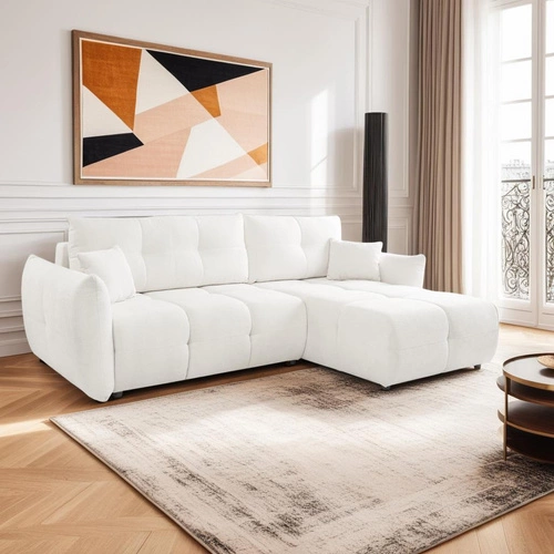 Rohová sedačka Bode rozkládací pravá bílá Sicuro 60