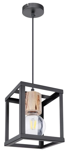 Retro černá závěsná lampa 1x40W E27 stínítko černé