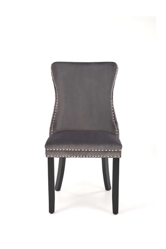 Šedá čalouněná jídelní židle Iridionne z veluru na dřevěných nohách