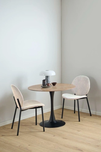 Židle Cliff béžová jídelní čalouněná moderní na černých nohách