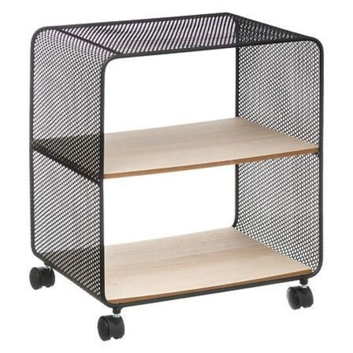 Kovový regál na kolečkách Case 5five simply smart loftový do kanceláře a ložnice 2 police 43,5 cm