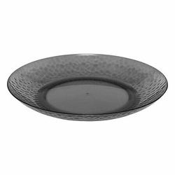 Plastový jídelní talíř Estiva 27 cm kulatý tmavě šedý do zahrady a kuchyně