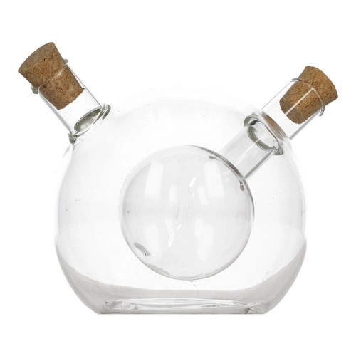 Skleněná láhev 2v1 na olej a ocet 480 ml kulatá moderní 5five simply smart