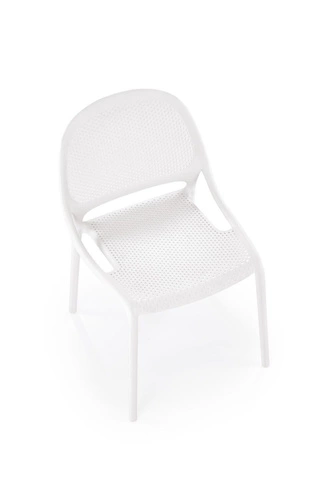 Bílá jídelní a zahradní židle z plastu, moderní, stohovatelná, Lynette Intesi