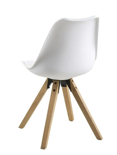 Jídelní židle Dima bílá plast a dub Actona snadno čistitelná skandinávský styl