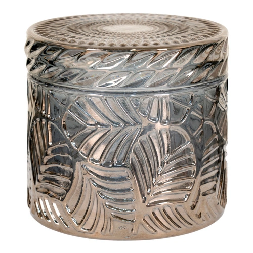 House Nordic sada 2 kouřových kulatých skleněných dekoračních krabiček