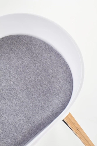 Židle barová Radin bílý šedý polštář