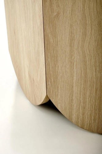 Moderní kulatý jídelní stůl Puro 2 120 cm dub přírodní na jedné noze Intesi