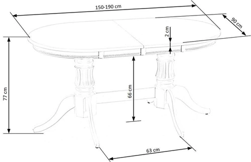 Jídelní rozkládací stůl Richard 2 bílý moderní MDF deska 150-190x90 cm Intesi
