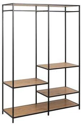 Moderní stojanový věšák na oblečení s policemi Seaford dub černý do předsíně Actona