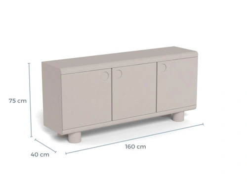 Komoda Magee šedá 160 cm moderní na nožičkách do obývacího pokoje