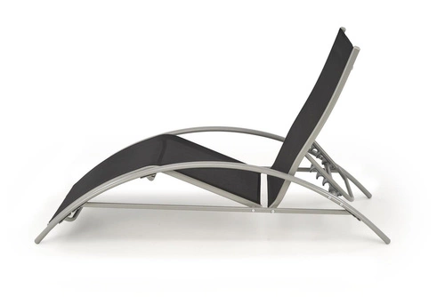 Sada 2 zahradních lehátek s opěrkou a stolkem Garith moderní černá Intesi na terasu