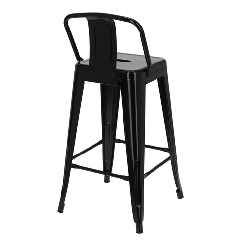 Židle barová Paris Back short 66cm černá insp.Tolix výprodej