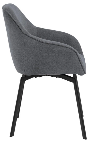 Čalouněná jídelní židle Clara Actona šedá s područkami na kovových nohách