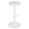 Barová stolička Ilsa bílá do kuchyně nastavitelná otočná bez opěradla