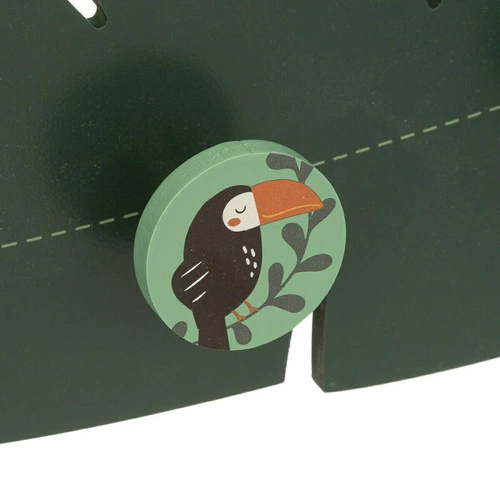 Atmosphera zelený nástěnný věšák do dětského pokoje list s motivem džungle 3 háčky