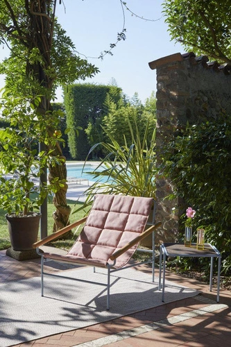 Zahradní relaxační křeslo Glam outdoor s područkami, látka, glamour styl