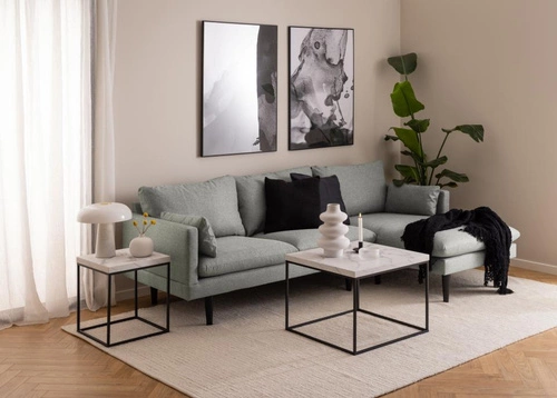 Stůl Barossa 40x40cm bílý mramor