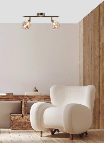 Moderní stropní svítidlo Rodia v patině se skleněným stínidlem do obýváku a ložnice