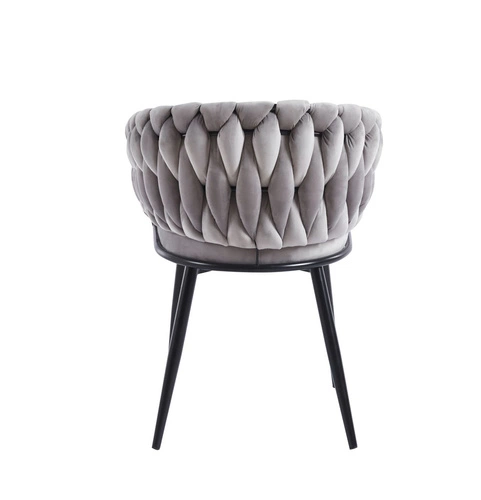 Jídelní židle Malaya Velvet šedá čalouněná sametová s područkami glamour Intesi