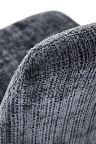 Čalouněná židle Pilew šedá do jídelny a obýváku moderní s černými kovovými nohami