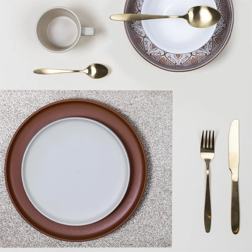 Zlatá sada jídelního příboru Charbon Intesi 16 ks nerez vhodné do myčky