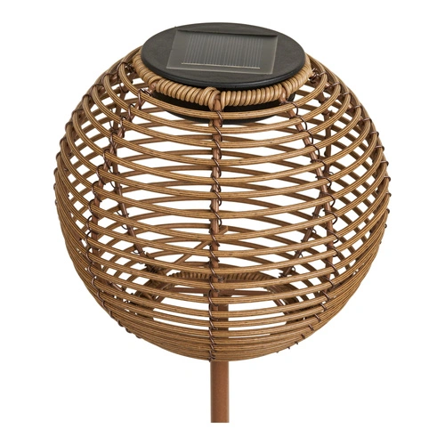 Solární zahradní LED lampion Carlisle House Nordic, hnědý 70 cm IP44