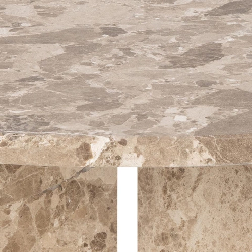 Moderní kulatý mramorový konferenční stolek Vega hnědý 90 cm do obýváku Actona