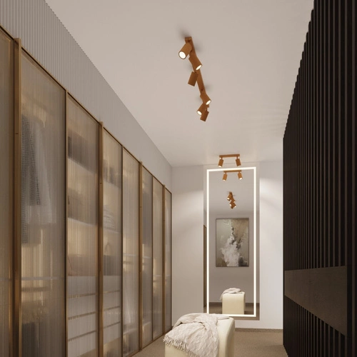 Stropní svítidlo Karbon 60 zlaté minimalistické do obýváku a ložnice hliník SOLLUX