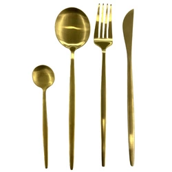 Sada zlatých příborů Gilded Intesi pro 6 osob nerez glamour do myčky 24 dílů