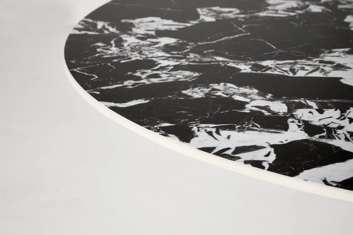 Jídelní kulatý stůl Gives černý mramor 120 cm moderní na jedné noze Intesi