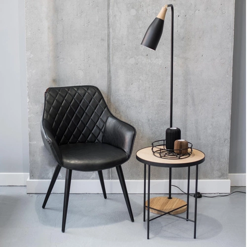 Čalouněná jídelní židle Rox černá ekokůže s područkami do jídelny a kuchyně Intesi