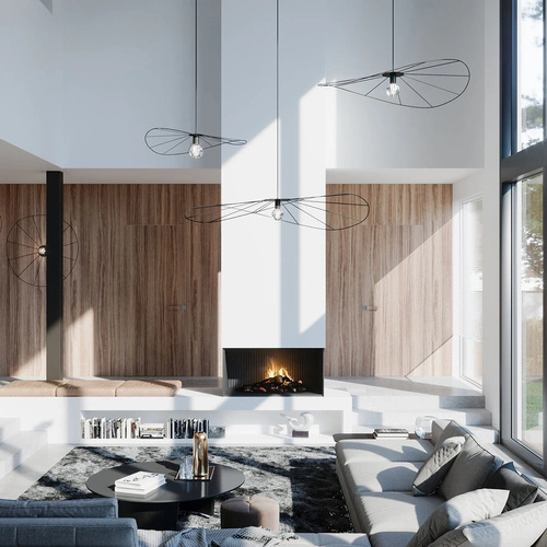 Závěsné svítidlo Eskola 70 černé kovové moderní do obýváku, ložnice nebo nad stůl