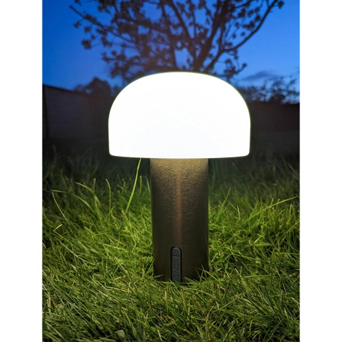 Venkovní LED lampa Soham moderní měděně bílá IP44 na terasu USB