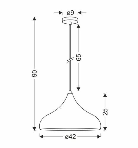 Závěsné svítidlo Viborg černé kovové 42 cm nad jídelní stůl a do obýváku moderní